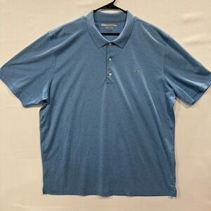 Greg Norman ML75 Polo Shirt Mens XXL Blue PlayDry Performance Golf